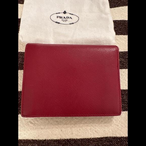 Prada Red Saffiano Wallet - Picture 2 of 9